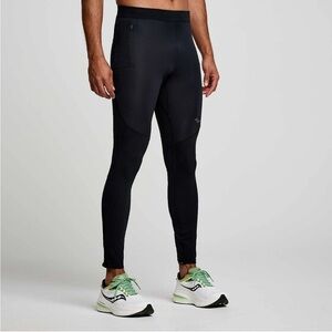 Saucony Black Joggers Running Leggings Elastic Waistband Men’s Size Large